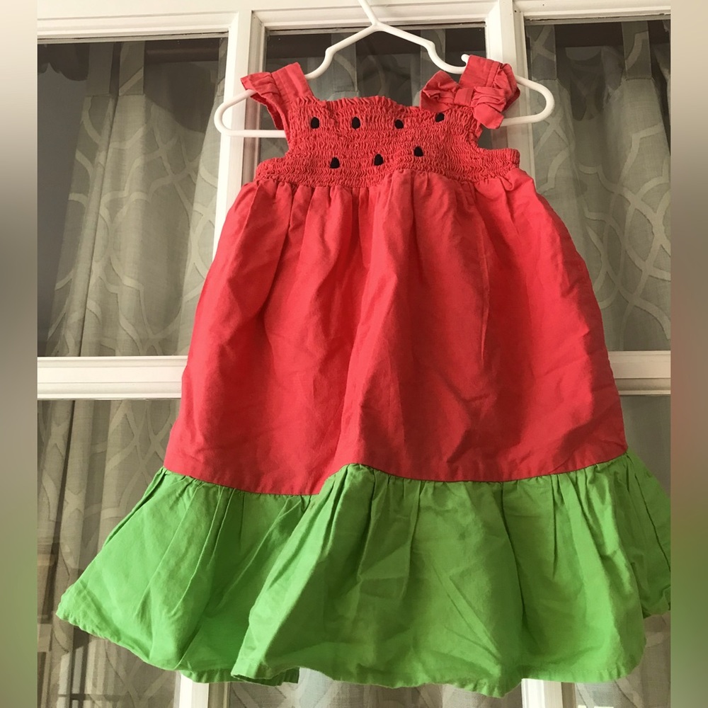 Gymboree size 12-18 months 100% cotton watermelon dress in EUC
